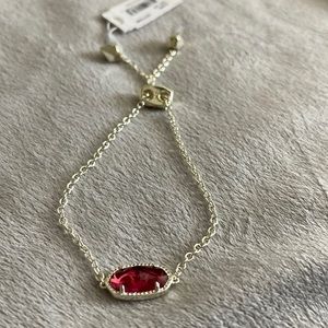 Kendra Scott Elaina gold or silver adjustable bracelet in red illusion